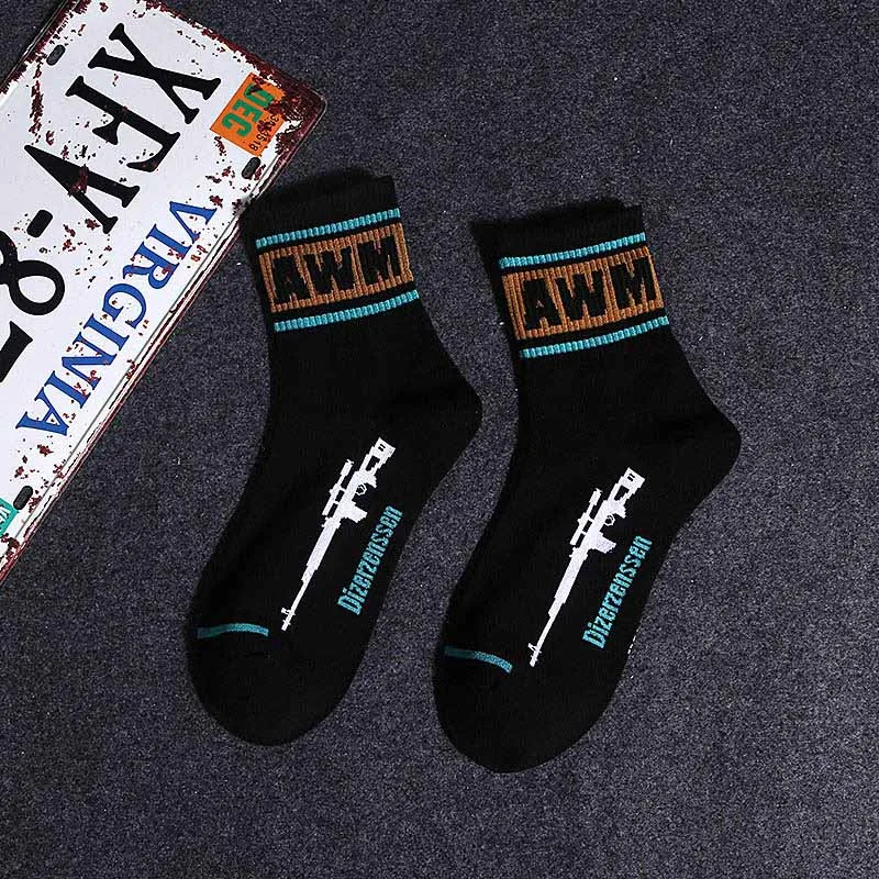 Персональные хлопковые носки для мужчин, в полоску, с надписями, крутые, в стиле хип-хоп, Харадзюку, для скейтборда, Осень-зима, длинные носки для мужчин и женщин - Цвет: 16