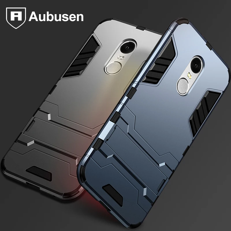 

Aubusen Silicone case For xiaomi Redmi note 4x 4 Hybrid Shockproof Hard Iron Man Armor Defender Case for xiaomi Redmi note 4