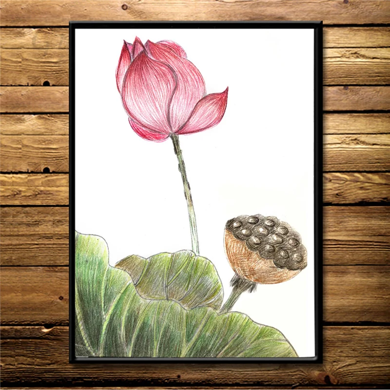 Creative painting impression lotus Print Painting Home Decor Wall Art for Living Room Office Dropship | Дом и сад