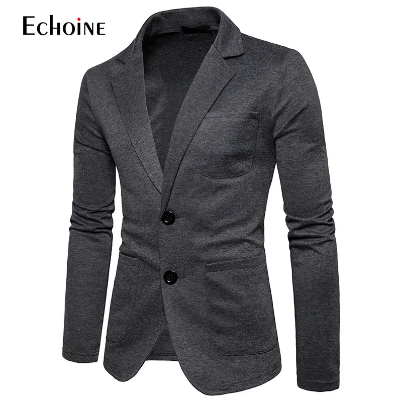 

Mens Knitting Suits Blazers 2019 Fashion Casual Slim Fit Button Suit Blazer Jacket Men Terno Masculino 2XL men suit jacket