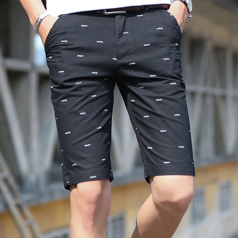 Новинка, летние качественные хлопковые шорты, мужские модные пляжные шорты, дышащие мужские повседневные шорты с принтом Fishbone, мужские s puls, размер M-5XL, Homme