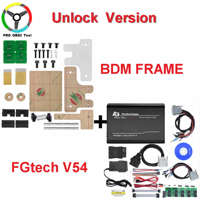 

Full Set BDM Frame Adapters + Fgtech Galletto 4 Master V54 OBD2 ECU Chip Tuning Tool Support BDM Function DHL Free