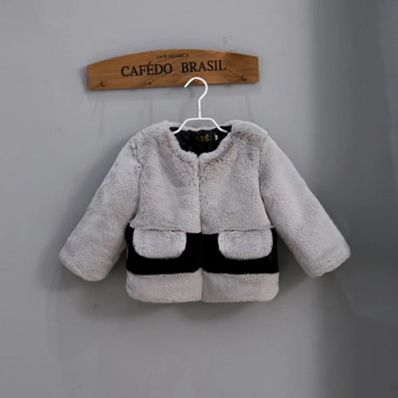 

new Girls Long Sleeve Faux Fur Coat Jacket Kids Thick Warm Outwear Teenagers Children Clothes Autumn Winter Jacket For Girls