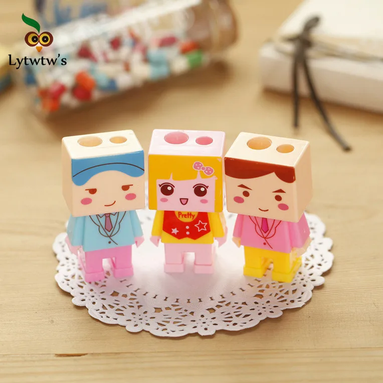 

1 Pcs Lytwtw's New Cute Kawaii Baby Eraser Korean Stationery School Supplies Novelty Kid Gifts Fantastic with Pencil Sharpener