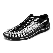 New Casual Men Soft Sandals Comfortable Men Summer Lycra Sandals Men Roman Summer Outside Home Beach Sandals Big Size DA0234