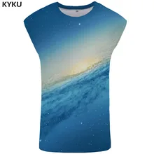 KYKU бренд Galaxy майка Мужская космическая майка Туманность Стрингер Harajuku жилет синий Ftness одежда без рукавов рубашка мышцы