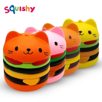 

Squishy Hamburger Cat Antistress Squishe Sports & Entertainment Novelty Gag Toys Anti-stress Popular Squeeze Stress Relief Toys