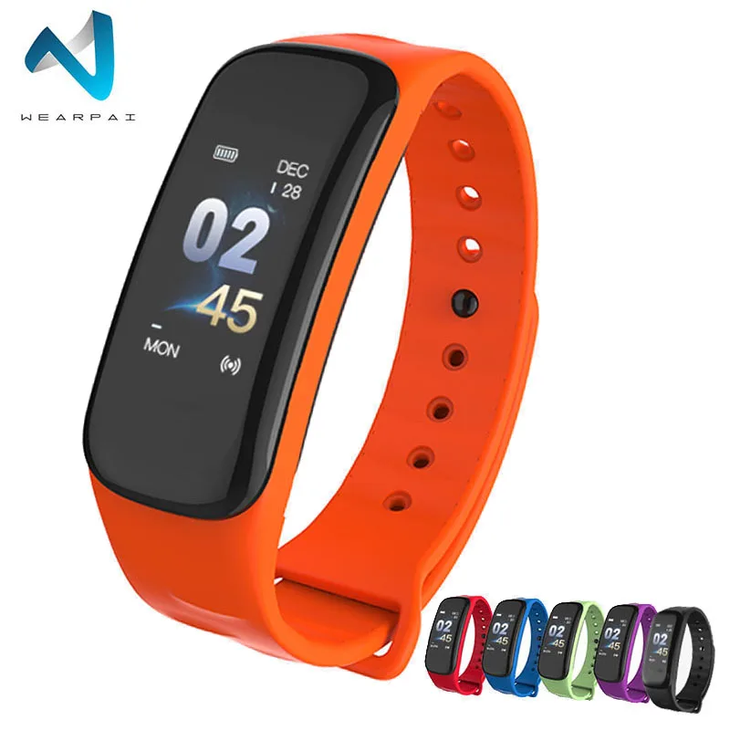 

Wearpai C1Plus Color Smart wristband Heart rate Watches Smart bracelet Fitness tracker IP67 Waterproof for Sport Climbing Women