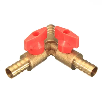 

3/8" 10mm Brass Y 3-Way Shut Off Ball Valve Clamp Fitting Hose Barb Fuel Gas Water Oil For Garden Automotive Irrigation
