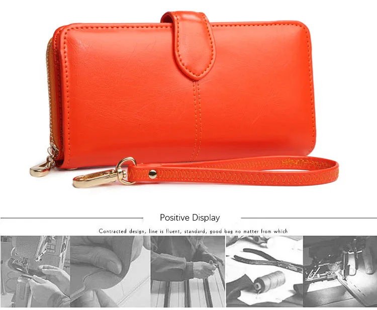 AMONCHY Women Wallets Practical Artificial Leather Female Clutch Wallet Long Zipper Purses (22)