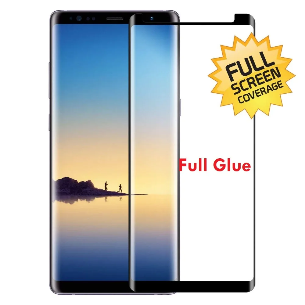 Full Glue Screen Protector For Samsung Galaxy S9 Plus Adhesive Tempered Glass S10 S8 Note 8 Note9 Case Friendly | Мобильные телефоны
