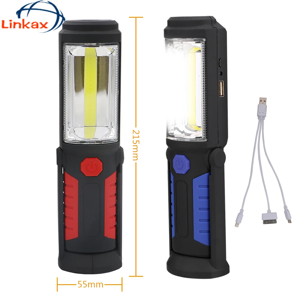 COB LED Superbright Worklight Work Lamp Rechargeable Flashlight Torch W// Magnet