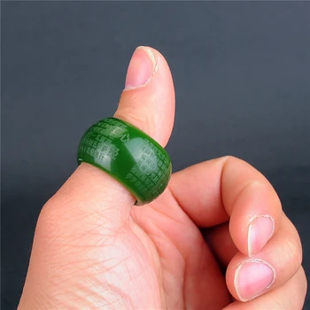 

Hetian Jade Spinach Green [Heart Classic] Rings for men.