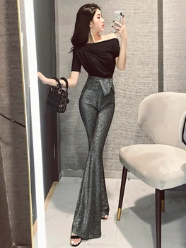 

Fashion Office lady Bow casual pants elegant Female high waist Flare pants women Skinny pants new wild Sexy Work Slim trousers