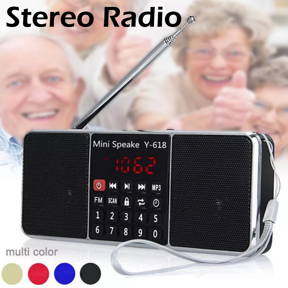 

Original L-288 Portable FM Radio Speaker Music Player With TF Card USB Disk Input LCD Screen Multi-Function Card Radio Player