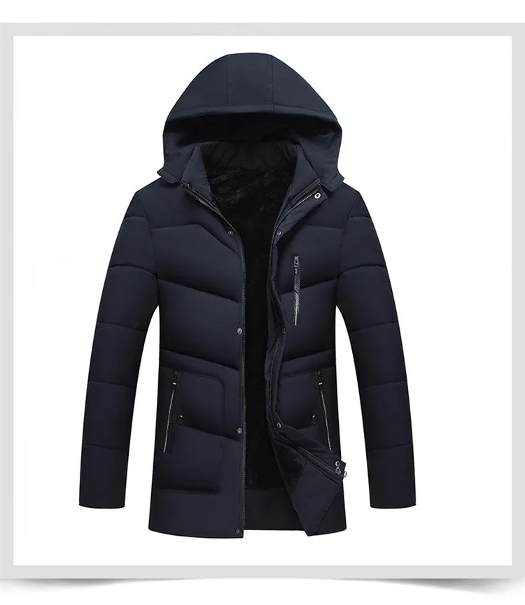 Зимняя мужская теплая парка из плотной хлопковой ткани, бархатные куртки, мужская верхняя одежда, мужская брендовая одежда SA596
