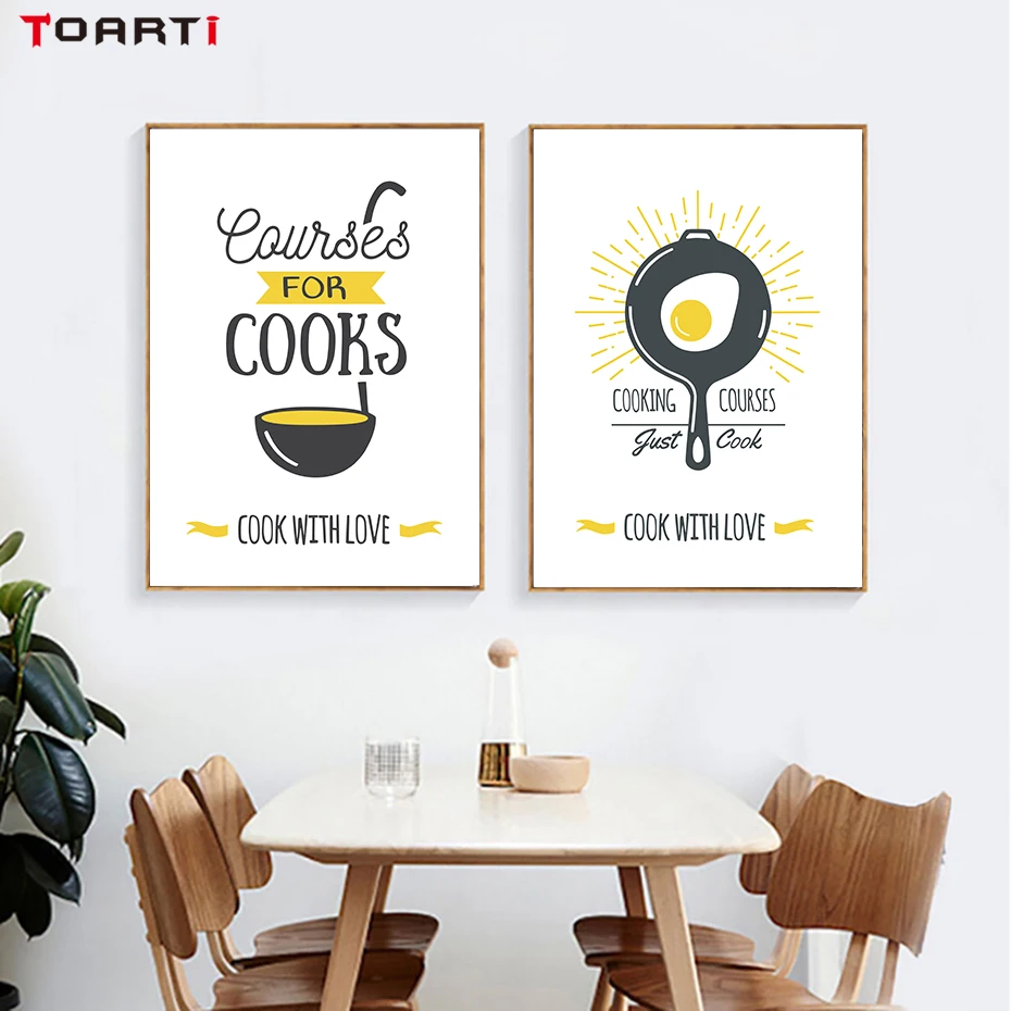 Modern Kitchen Ware Canvas Painting Impressionist Wall Art Lovely Quotes Poster&Prints For Dining Room Home Decor Christmas Gift (2)