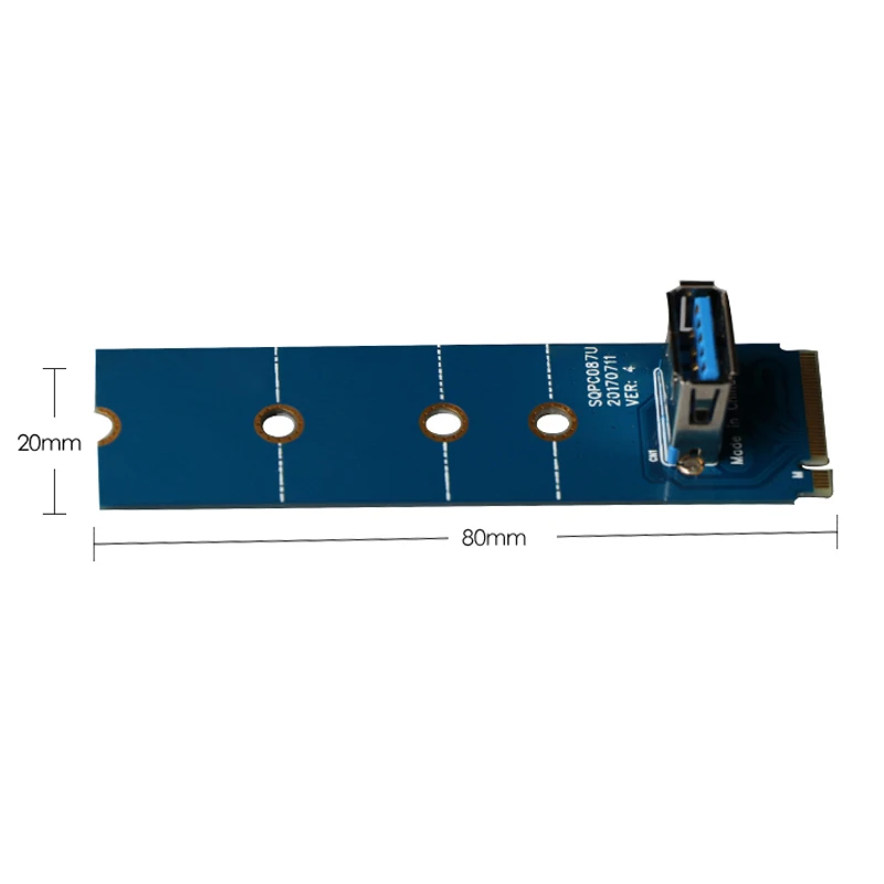 M.2 NGFF PCI-E X16 слот USB 3,0 передачи Riser Card VGA расширения адаптер удлинитель для графическая карта для BTC шахтер горнодобывающей