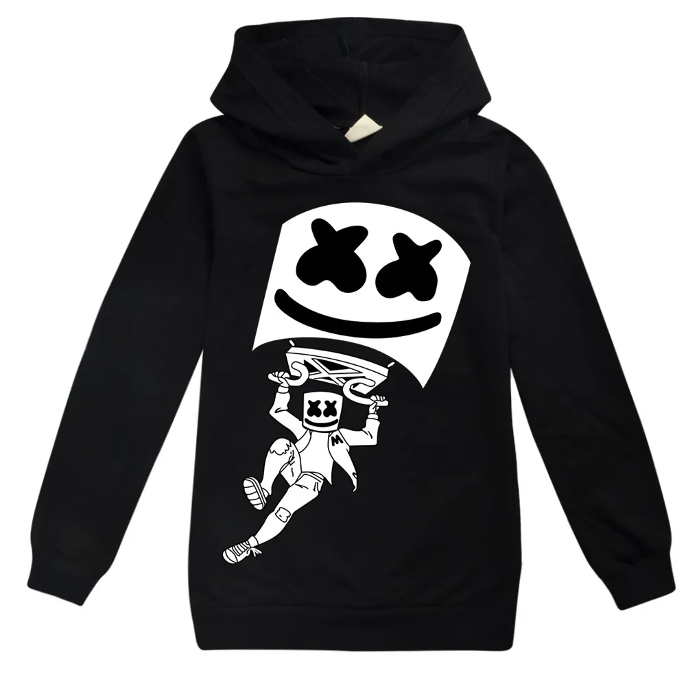 

Kids Where We Are Dropping Marshmello Dj Mask Print long sleeve T shirts Boys funny Hoodies Youth Girls Sweatershirts 4-14Years