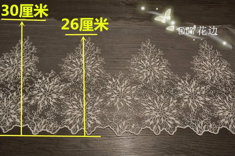 3 ярда/Лот Новая ручная работа diy кружевная ткань Чистая Пряжа вышивка кружевная отделка Одежда Аксессуары для шитья 30 см в ширину