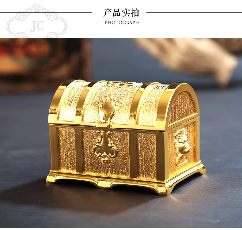 Европейский ретро размер М металлическая коробка для ювелирных изделий Коробка для хранения ювелирных изделий чехол для хранения сундук для драгоценностей Настольный органайзер Z104