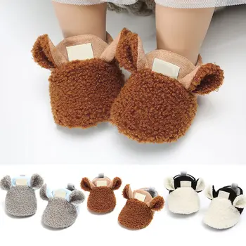 

Hot Selling 1 Pair Winter Toddler Baby Shoes Rabbit Ears Shape Warm Snow Boots Infant Soft Sole Slipper Crib Floor Shoes