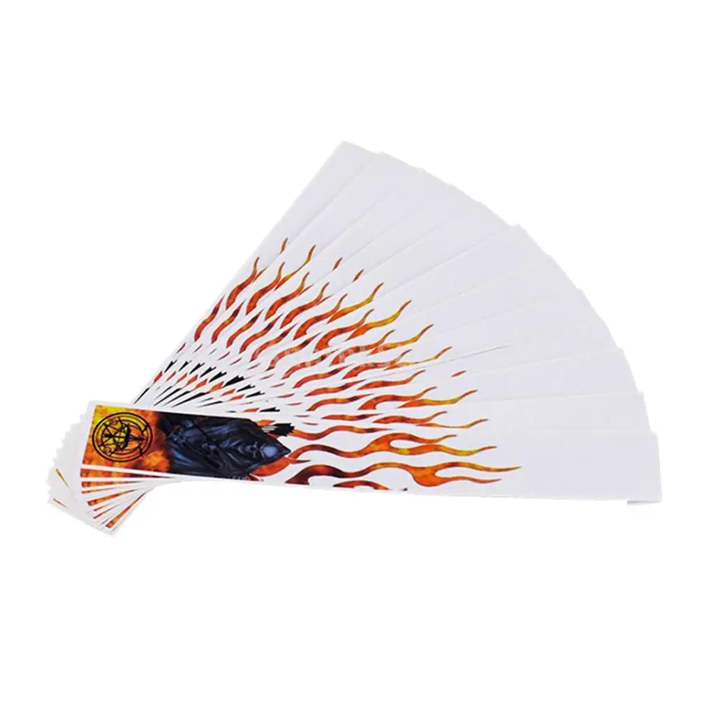 12pcs Durable Archery Arrow Adhesive Stickers Wraps 27cm x 3cm Fluorescent Yellow/ White