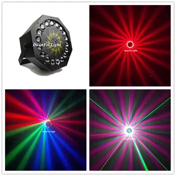 

6lot Dj Laser Green LED Par 18x9w RGB With DMX512 for club disco DJ Sound Activated Disco Stage Light Christmas DJ Club Par