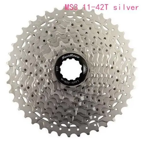 Sunracing 10 скоростей CSMS3 CSMX3 11-40 t/11-42/11-46 t mtb велосипед свободные колеса кассета широкое соотношение mtb велосипед кассета - Цвет: MS3 11-42T  silver