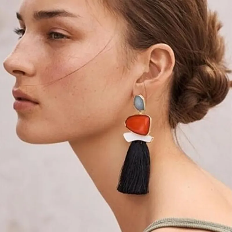 

New Fringe Statement Dangle Earrings Drop Tassel Earrings Wedding Multicolor Hot Fashion Women Jewelry