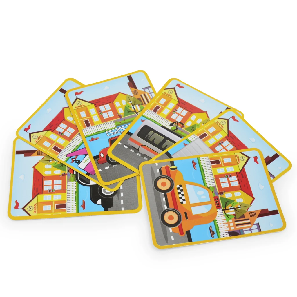 77Pcs/ Set Magnetic Puzzles Book Educational Drawing Toys 3D Vehicle Matching Jigsaw for Baby Toddlers Cognition Developmental
