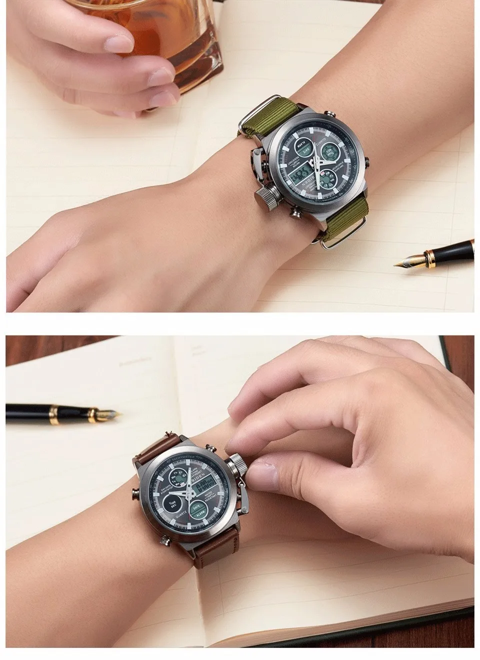 Biden нейлоновые мужские часы модные повседневные кварцевые часы с цифровым дисплеем спортивные водонепроницаемые противоударные мужские часы