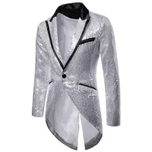 Европейская и американская индивидуальность мужские осенние и зимние модели с блестками декоративное дизайнерское вечернее платье смокинг мужской костюм с лацканами