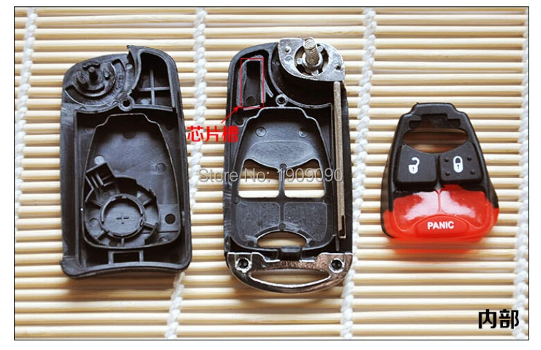 2 1 Buttons(Small Buttons) Modified key shell For  Chrysler Dodge Jeep 06-10 PT Cruiser Town 