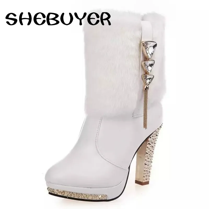 high heel boots with chains