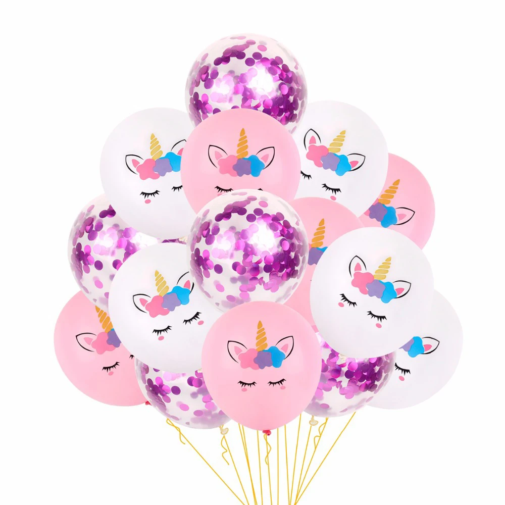 HUIRAN шары с золотыми конфетти Розовый Единорог шары Единорог день рождения поставки балоны для детского душа украшения балоны