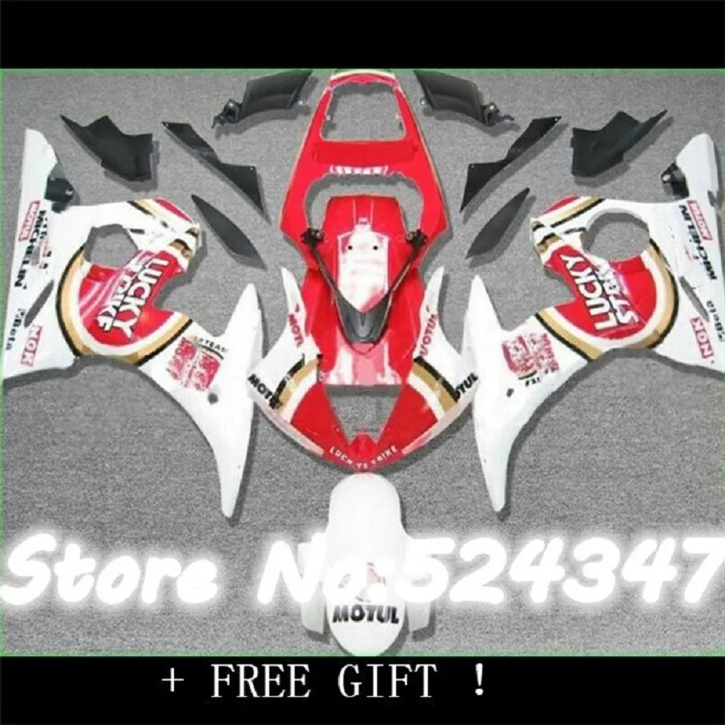 Комплект обтекателей Fei-LUCKY STRIKE для YZFR6 03 04 05 YZF R6 2003 2004 2005 YZF600 yzfr6 красные белые
