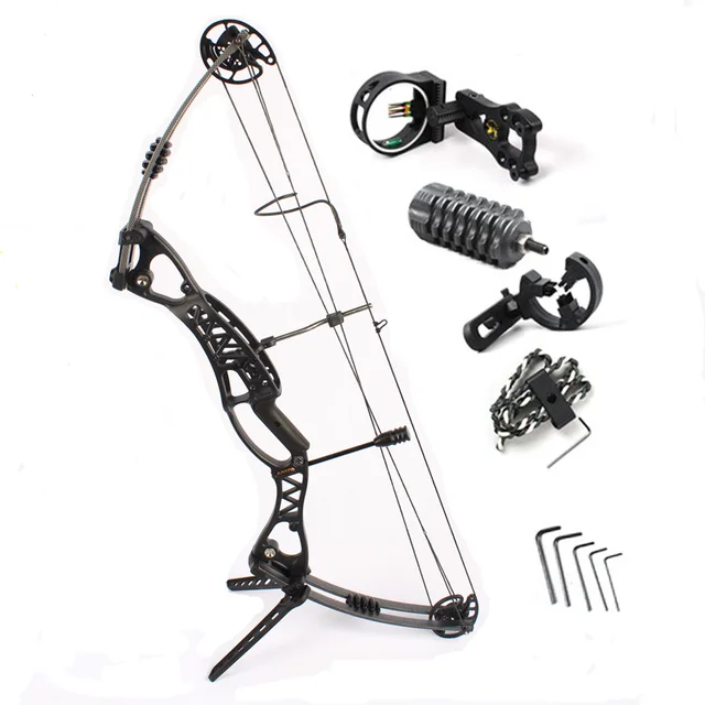 Cheap bow & arrow set Right and Left hand Black Magnesium Hunting compound bow arrow for beginners, China archery,