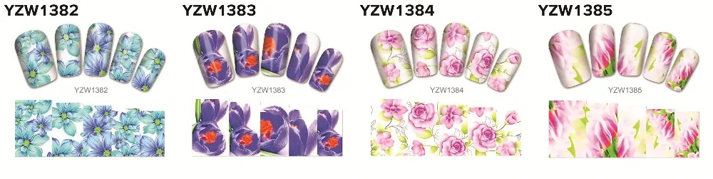 YZWLE 1 лист мода Стикеры 3D на ногти Nail Art Новые Стили Маникюр наклейки украшения(YZW-6027