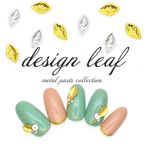 50pcs/pack Japan Korea Nail Art Alloy Design Leaf Golden Silver Metal Jewellry Accessories Collection for Women DIY | Красота и