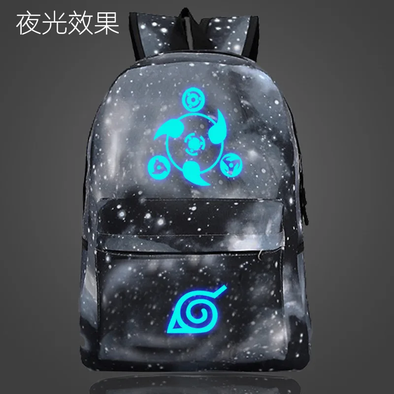 Аниме Наруто светящийся рюкзак Hokage школьная сумка студенческая Книга сумка ноутбук рюкзак повседневный рюкзак для ноутбука светится в темноте - Цвет: Style 10