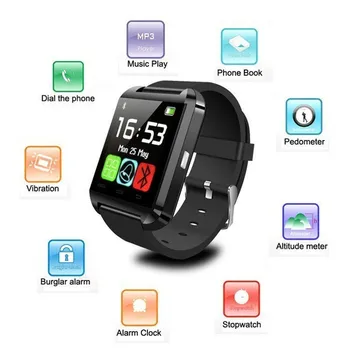 

U8 Bluetooth Men Women Smart Watch For iPhone IOS Android Watches Wear Clock Wearable Device Smartwatch PK DZ09 Q18 M4