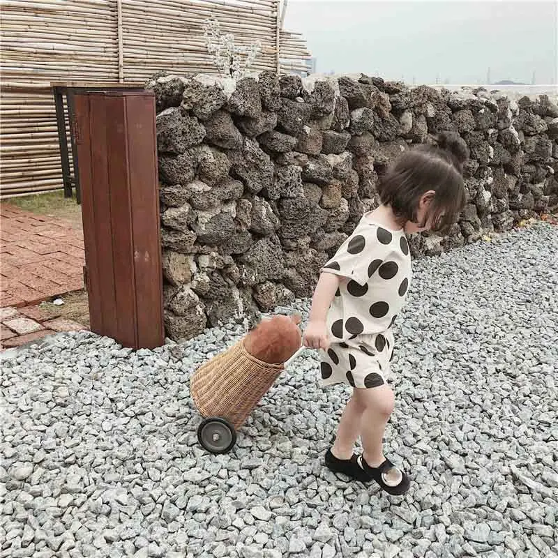Roupas da Menina Camiseta + Calças Humor Urso Terno Verão Casual Nova Dot Algodão 2 Pçs Conjunto Bodysuit Crianças Bebê Meninas Roupas 32 2 pçs conjunto bodysuit crianças bebê meninas roupas