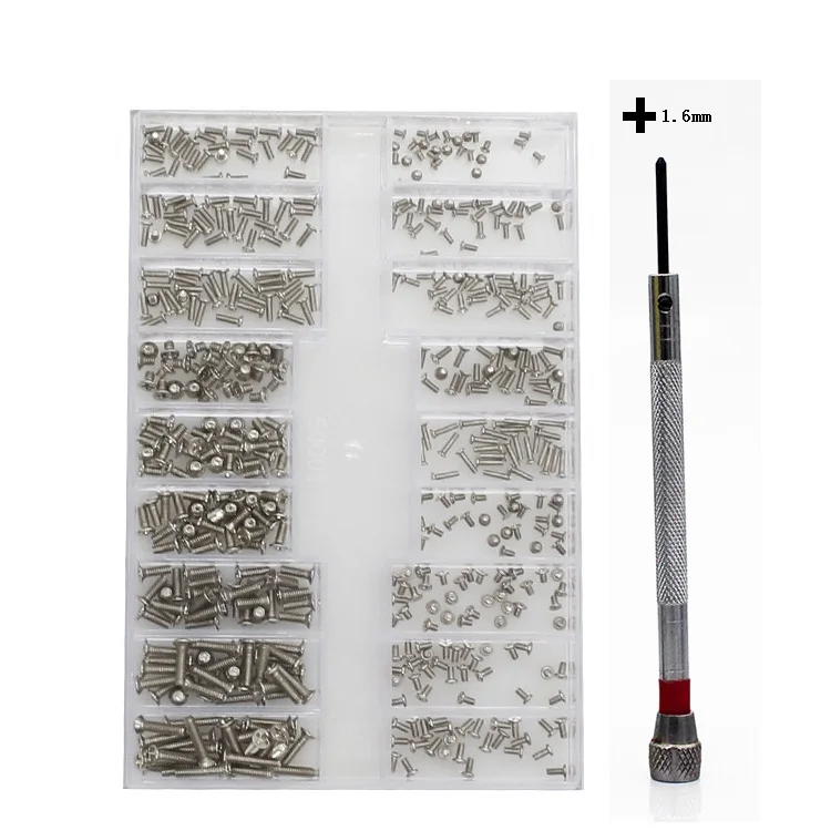 

500Pcs 18 Kinds of Small Stainless Steel Screws Electronics Nuts Assortment for Home Tool Kit Used for watch laptop repair