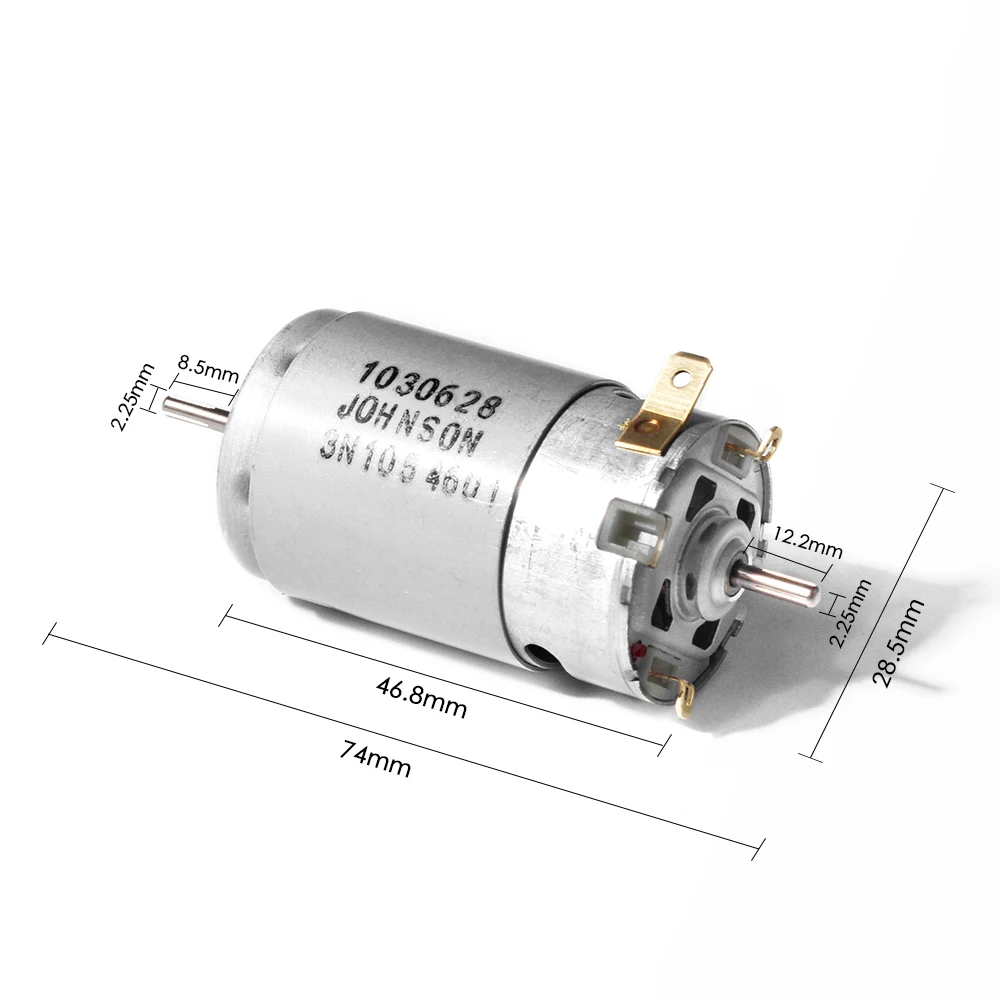Для Джонсона 395 двигатель постоянного тока двойной выходной вал высокая скорость 12 в 18 в 11700 об/мин для роботов 1030628