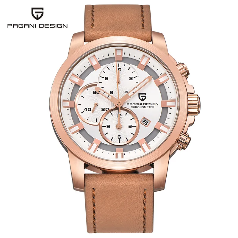 

PAGANI DESIGN Sport Chronograph Watch Men Leather Strap Mens Watches Top Brand Luxury Military Wristwatch Relogio Masculino 2018