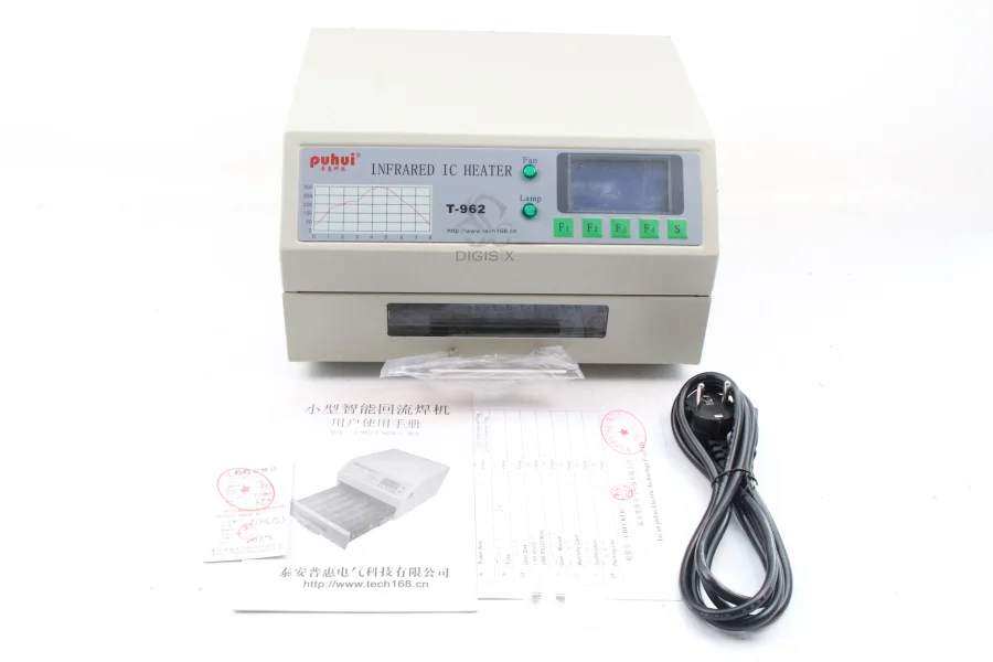 

free shipping PUHUI Authorized T-962 Infrared IC Heater Reflow Solder Oven BGA SMD SMT Rework Station T 962 Reflow Wave Oven