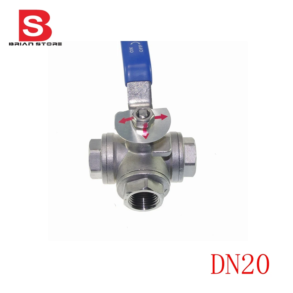

DN20 G3/4" Female 3-Way T-Port 304 Stainless Steel Ball Valve