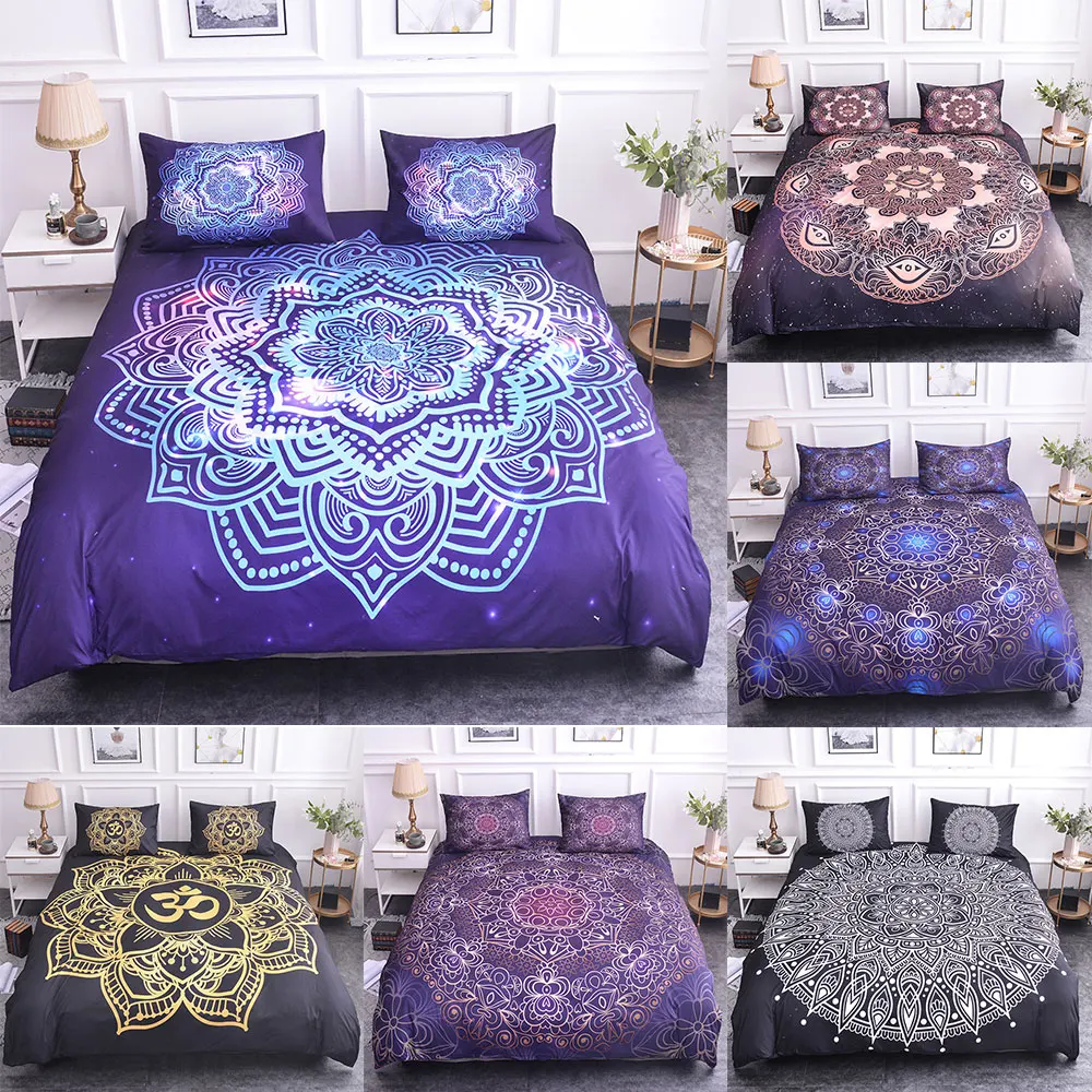 

ZEIMON Bohemian Mandala Printed Duvet Cover Set Bedding Sets With Pillow Case Luxury Microfiber Bedspread Home Textiles