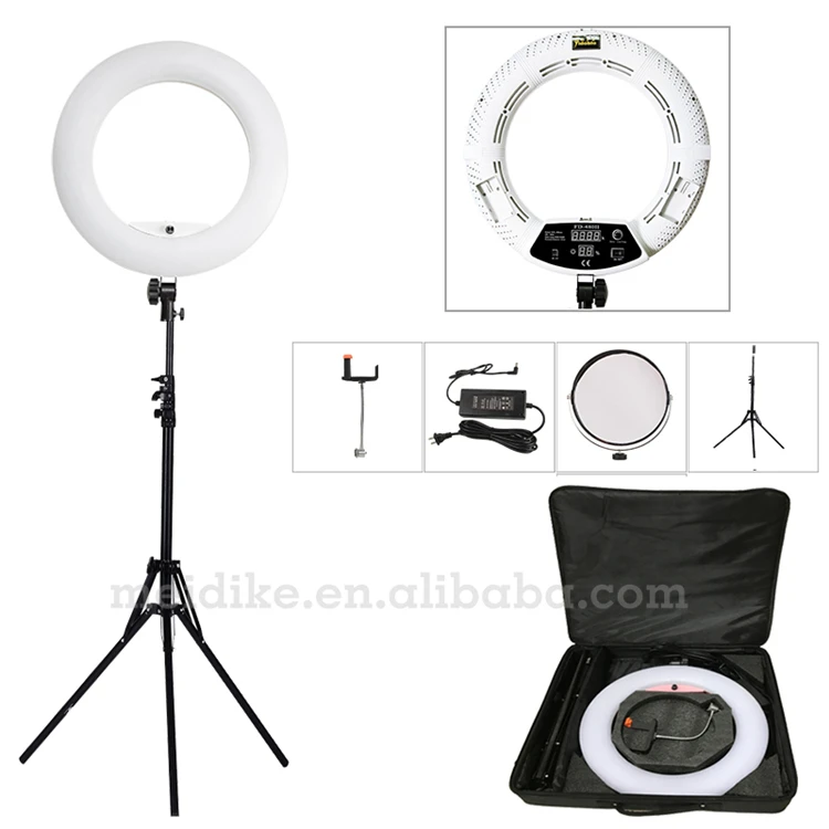 Yidoblo белый FD-480II 1" светодиодный кольцевой светильник комплект 480 светодиодный теплый и холодный 2 цвета регулируемый фотографический светильник ing+ подставка(2 м)+ мягкая сумка